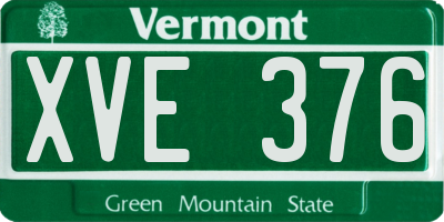 VT license plate XVE376