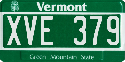 VT license plate XVE379