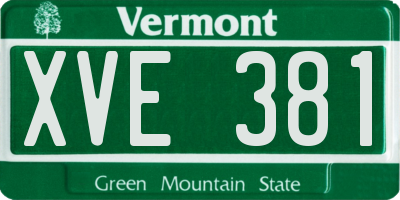VT license plate XVE381
