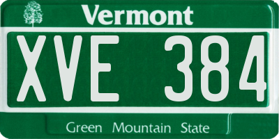 VT license plate XVE384