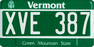 VT license plate XVE387