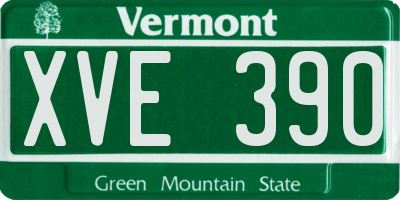 VT license plate XVE390