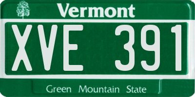 VT license plate XVE391
