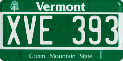 VT license plate XVE393