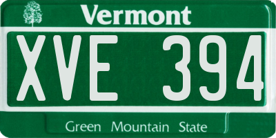 VT license plate XVE394