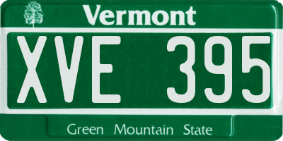 VT license plate XVE395