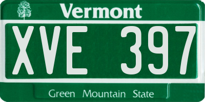 VT license plate XVE397