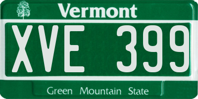 VT license plate XVE399