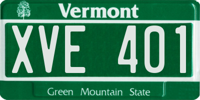 VT license plate XVE401