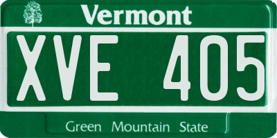 VT license plate XVE405