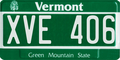 VT license plate XVE406
