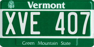 VT license plate XVE407