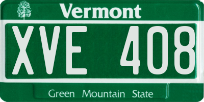 VT license plate XVE408
