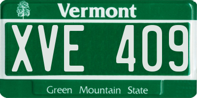 VT license plate XVE409