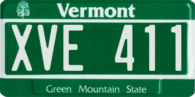 VT license plate XVE411