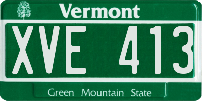 VT license plate XVE413