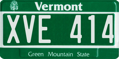 VT license plate XVE414