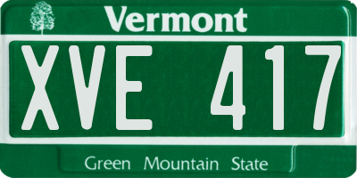 VT license plate XVE417