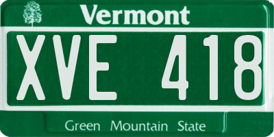 VT license plate XVE418