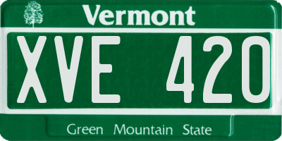 VT license plate XVE420