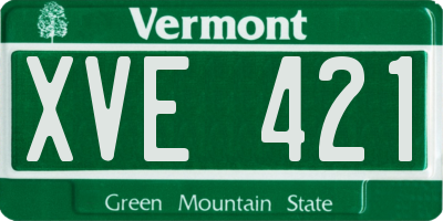 VT license plate XVE421