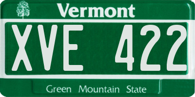 VT license plate XVE422