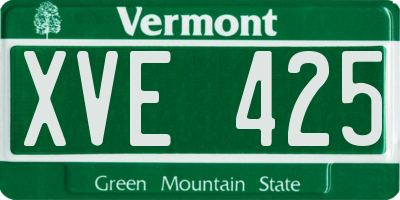 VT license plate XVE425