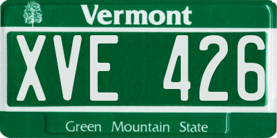 VT license plate XVE426