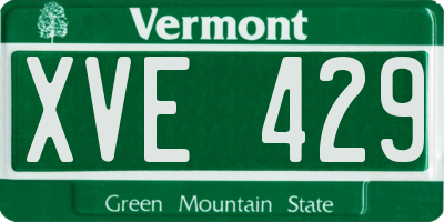 VT license plate XVE429