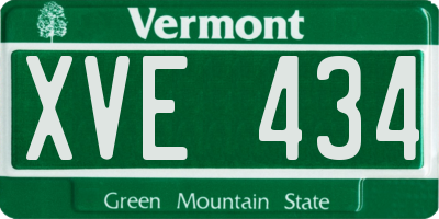 VT license plate XVE434