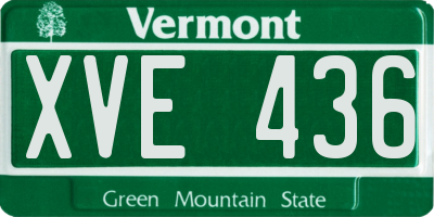 VT license plate XVE436