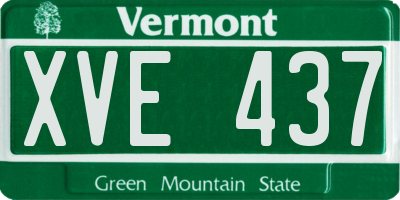 VT license plate XVE437