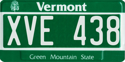 VT license plate XVE438