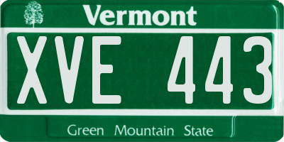 VT license plate XVE443