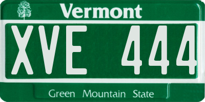 VT license plate XVE444