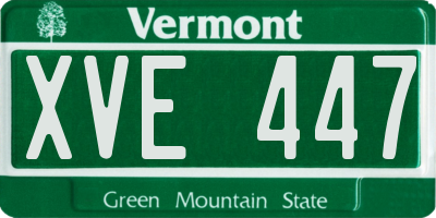 VT license plate XVE447