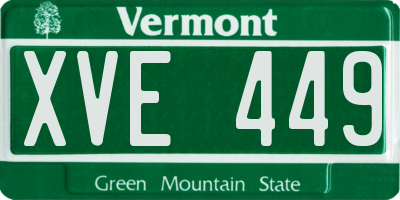 VT license plate XVE449