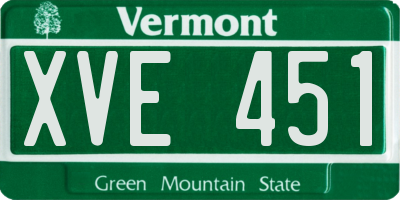 VT license plate XVE451