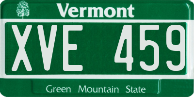 VT license plate XVE459