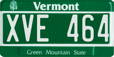VT license plate XVE464
