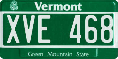 VT license plate XVE468