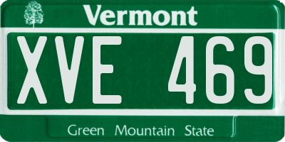 VT license plate XVE469