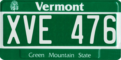 VT license plate XVE476