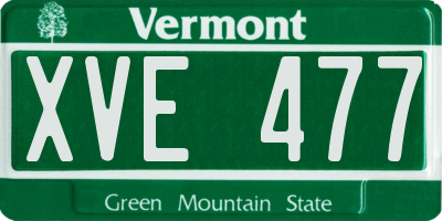 VT license plate XVE477