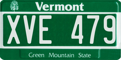 VT license plate XVE479