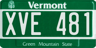 VT license plate XVE481