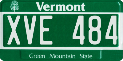 VT license plate XVE484