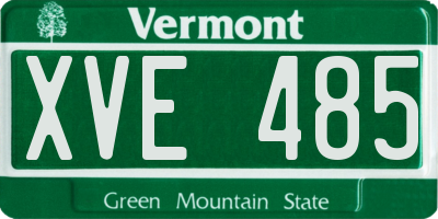 VT license plate XVE485
