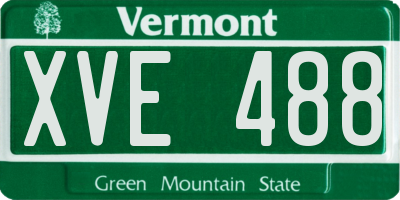 VT license plate XVE488