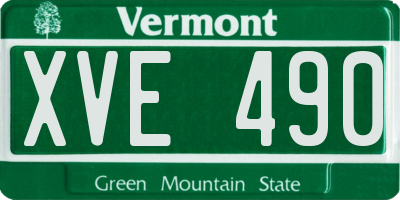 VT license plate XVE490